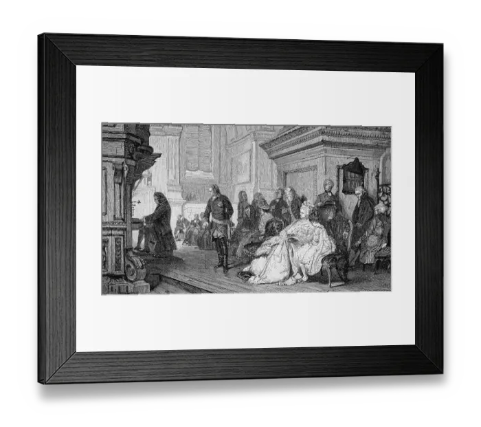 Framed Print : Frederick the Great and Johann Sebastian Bach