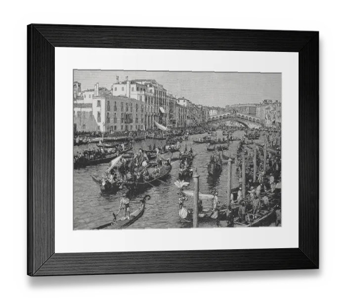 Framed Print : Rowing competition of the gondoliers on the Grand Canal in Venice Framed Print : Rowing competition of the gondoliers on the Grand Canal in Venice
