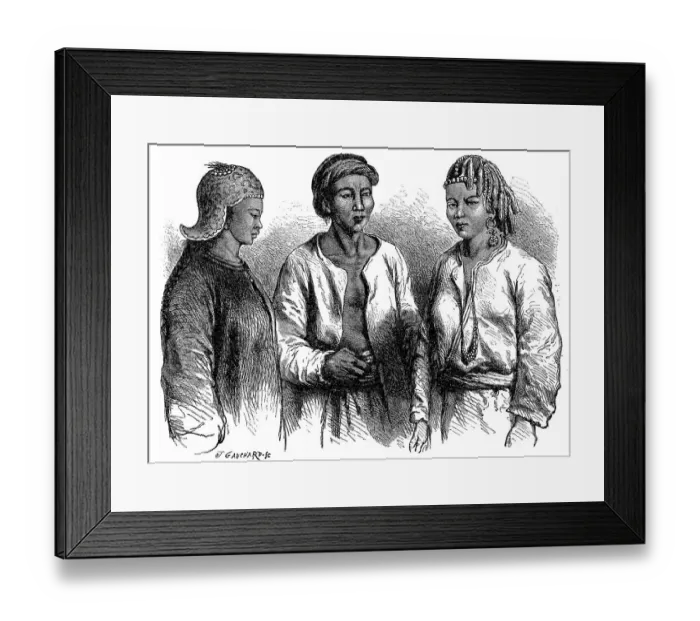 Framed Print : People from South China in typical dress
