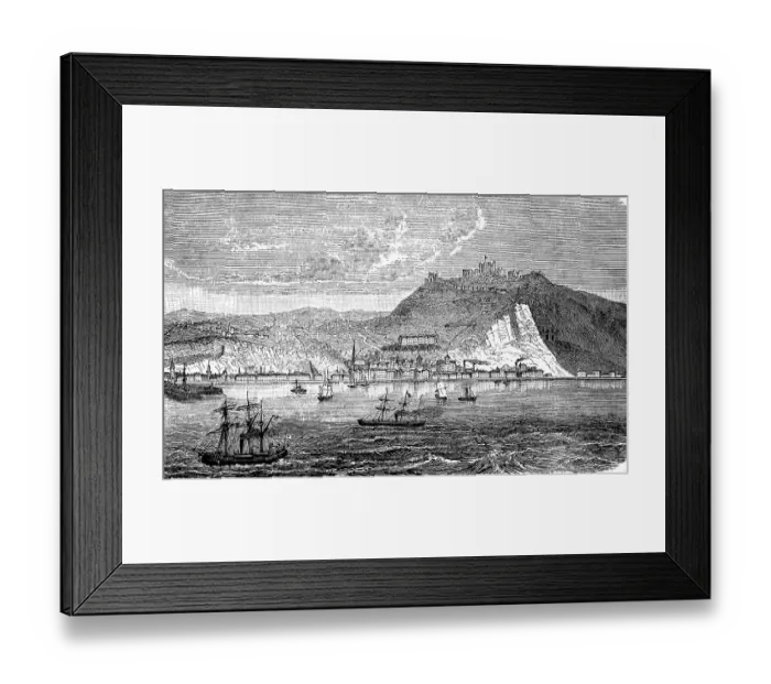 Framed Print : The Port of Dover in England, in 1880