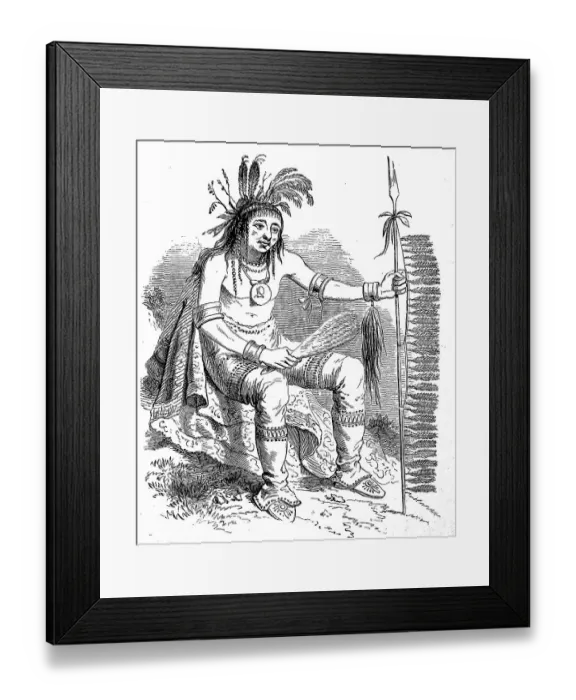 Framed Print : Indian from the Chippewas tribe from the Wisconsin region Framed Print : Indian from the Chippewas tribe from the Wisconsin region