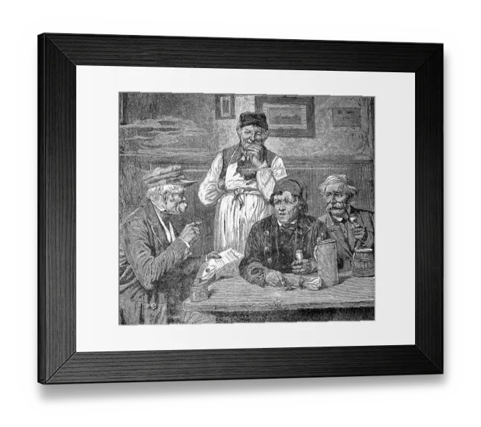 Framed Print : The village scholar reads a letter aloud