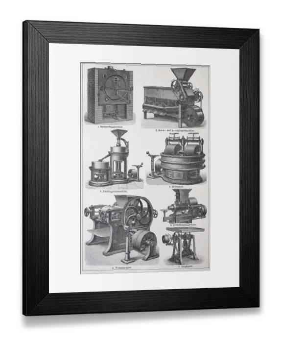 Framed Print : Machines for the production of chocolate