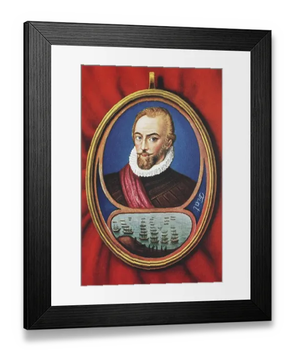 Framed Print : Sir Walter Raleigh, 1554, 29 October 1618