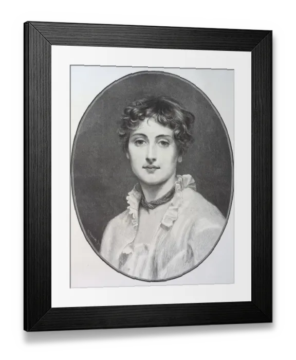 Framed Print : Beautiful Woman with Short Hair by Philip Henry Calderon