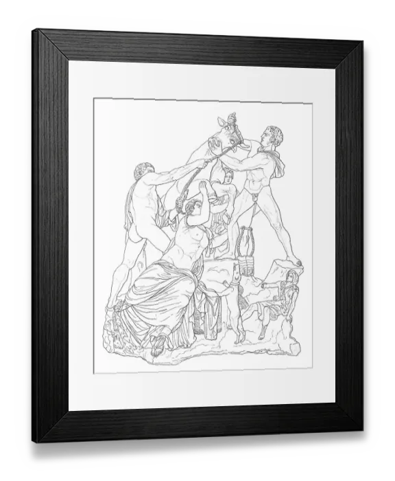 Framed Print : The Farnese Bull Toro Farnese, formerly in the Farnese Collection in Rome