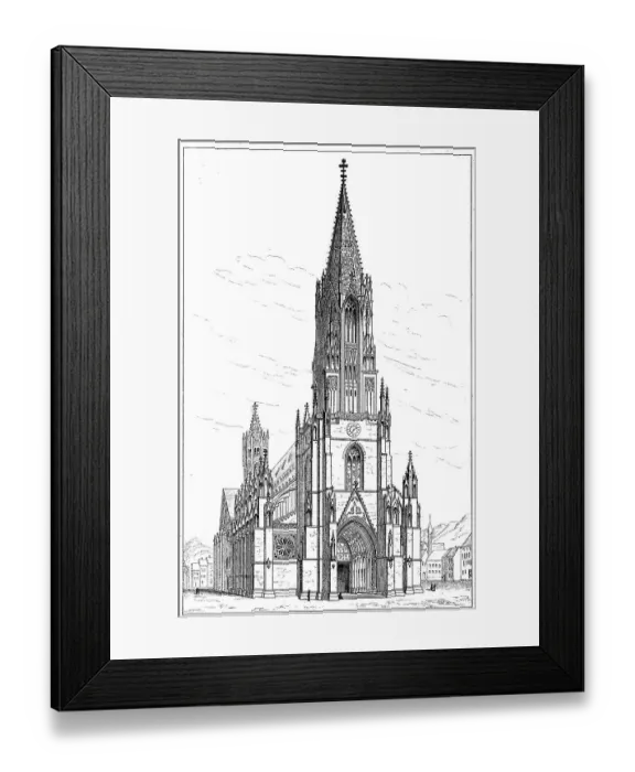 Framed Print : Freiburg Cathedral, Freiburger Muenster or Muenster Unserer Lieben Frau