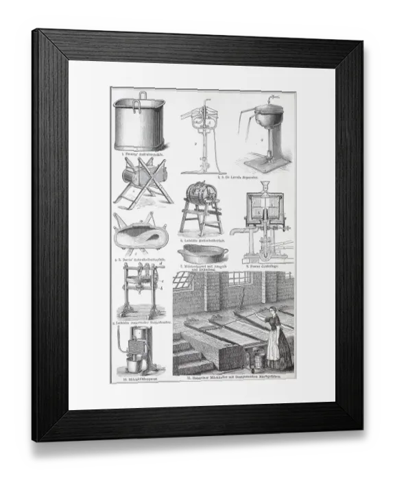 Framed Print : Tools and equipment for making butter Framed Print : Tools and equipment for making butter