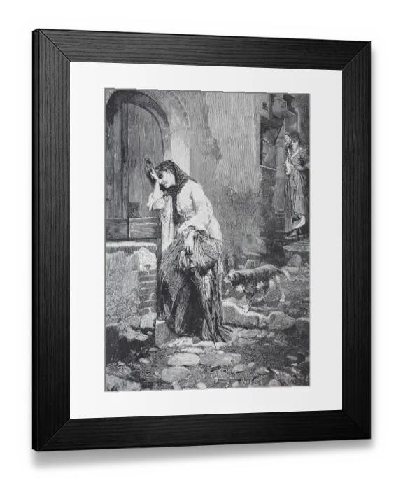 Framed Print : Tired Street Vendor Leaning Against a House Framed Print : Tired Street Vendor Leaning Against a House