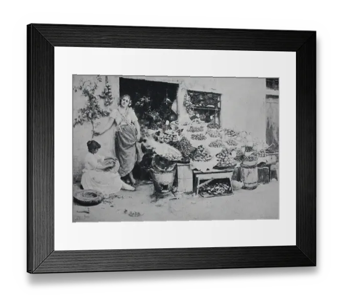 Framed Print : Fruit Vendor in Venice, Italy, Historical Framed Print : Fruit Vendor in Venice, Italy, Historical