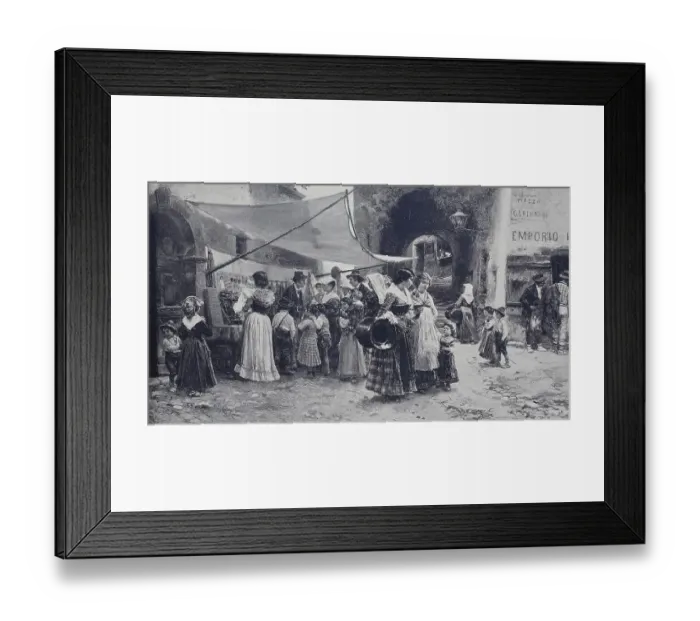 Framed Print : Italian Street Vendor, Italy, Historic