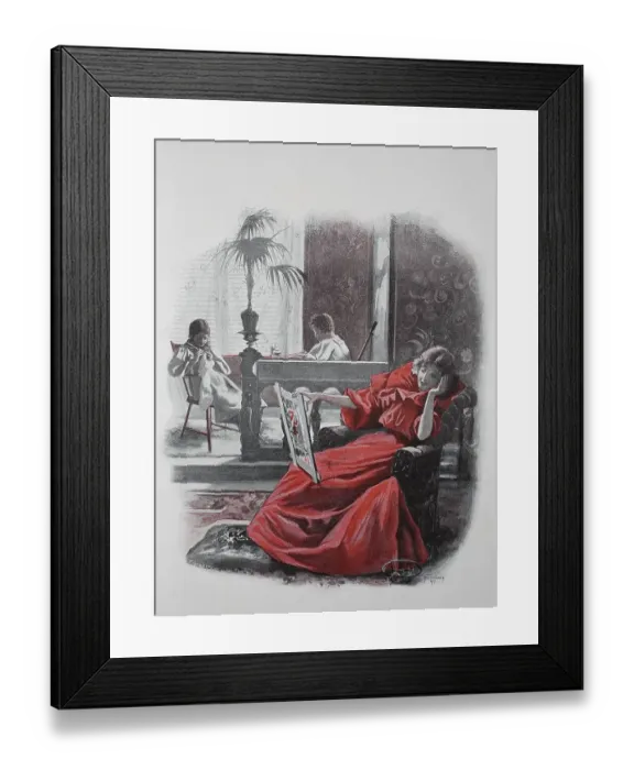 Framed Print : Woman, Embroidery for Christmas Framed Print : Woman, Embroidery for Christmas