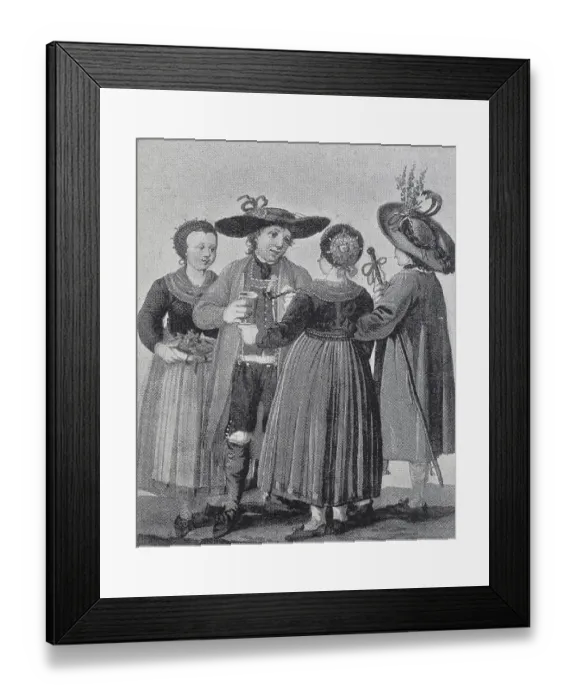 Framed Print : Group of people in traditional traditional costume at a wedding in Styria