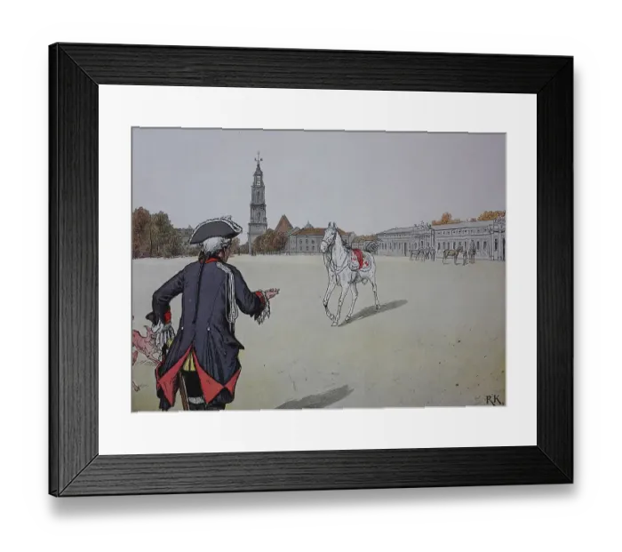Framed Print : Frederick the Great, Frederick II 1712-1786 and his horse Conde