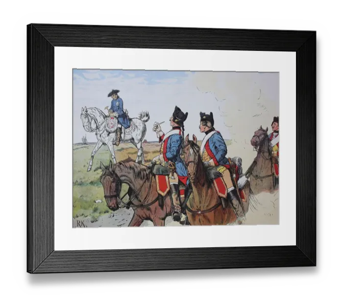 Framed Print : Frederick the Great, Frederick II 1712-1786 on the March through Lusatia
