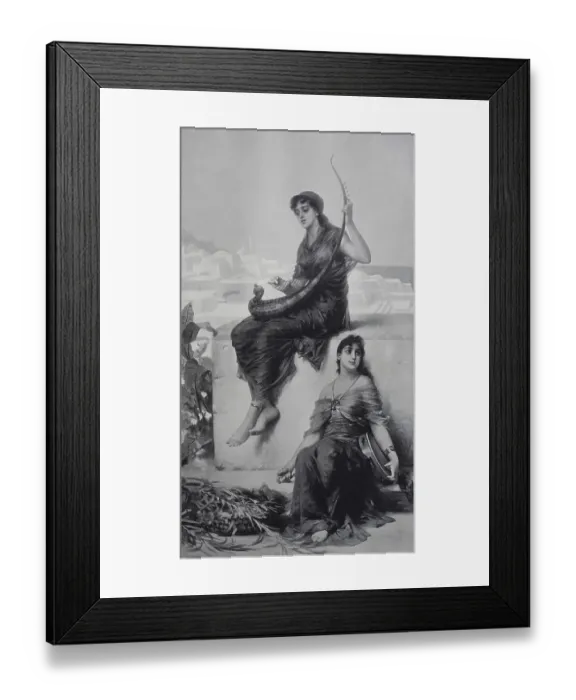 Framed Print : Girl with Musical Instruments in Tangier