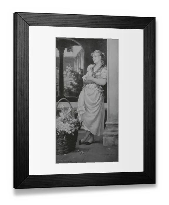 Framed Print : Flower seller in Venice, 1888, Italy Framed Print : Flower seller in Venice, 1888, Italy