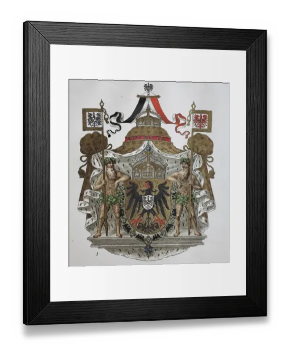 Framed Print : Emperor's coat of arms and crown of the German emperors