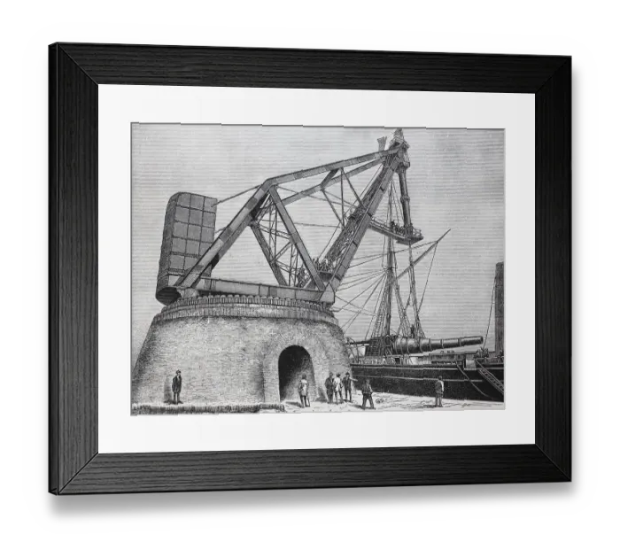 Framed Print : Hydraulic crane in the port of La Spezia