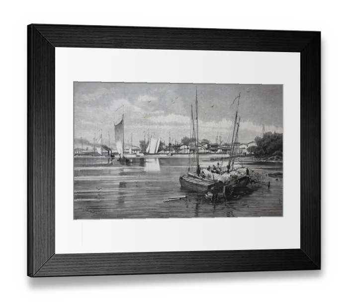 Framed Print : The harbour of Wallwitzhafen on the Elbe