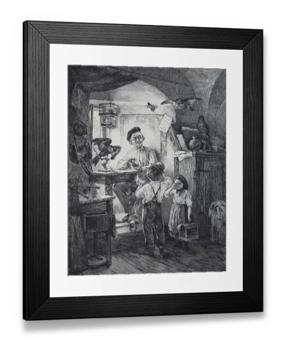 Framed Print : Man preserving zoological specimen