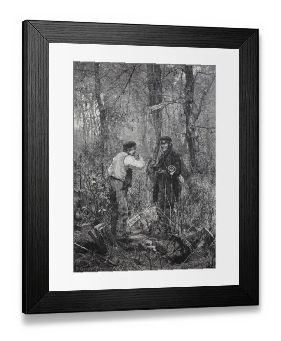 Framed Print : Woodsman during a break from forest work
