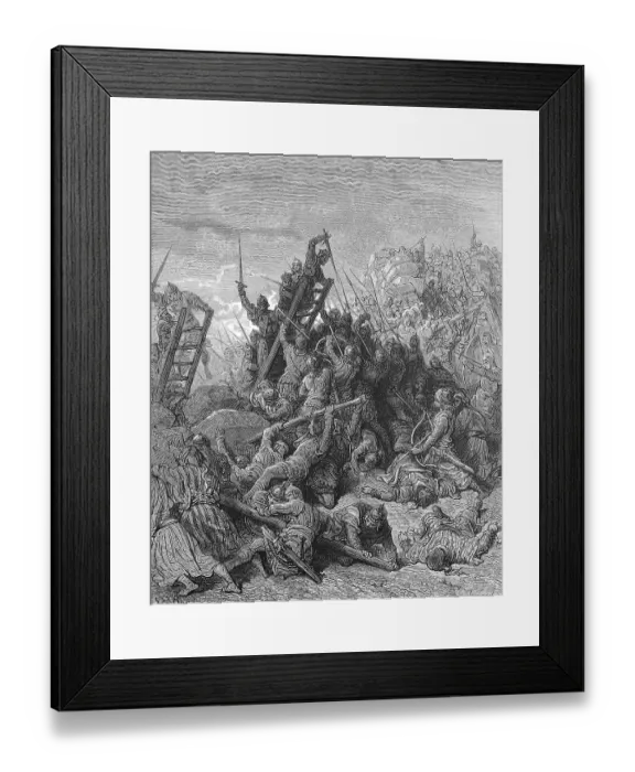 Framed Print : Assault on Damiette, Damiette was an important town at the time of the Crusades in the 12th and 13th centuries