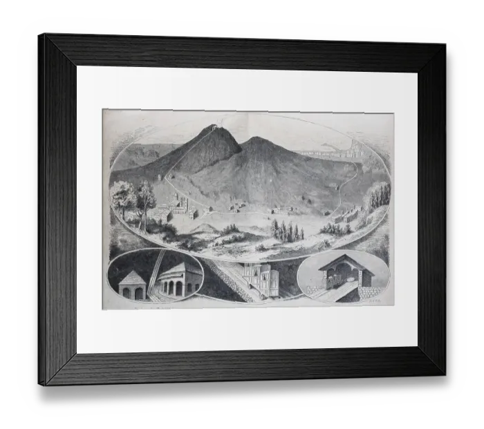 Framed Print : The railway line on the volcano Vesuvius near Naples
