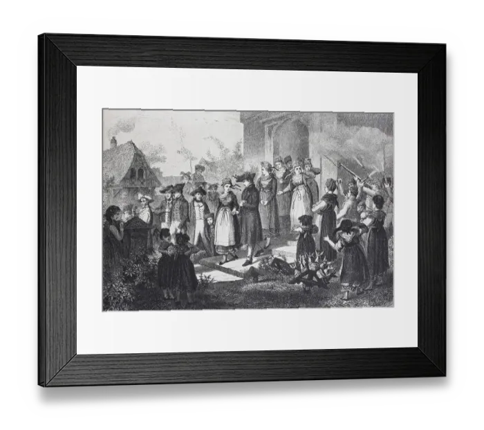 Framed Print : Wedding in Alsace, 1888, France