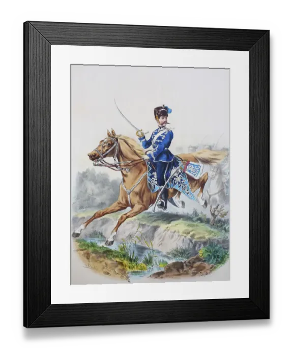 Framed Print : Prussian Army, Prussian Guard, Westphalian Hussar Regiment No