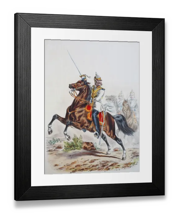 Framed Print : Prussian Army, Prussian Guard, Brandenburg Cuirassier Regiment
