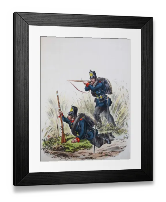 Framed Print : Prussian Army, Prussian Guard, Rhenish Hunter Battalion No