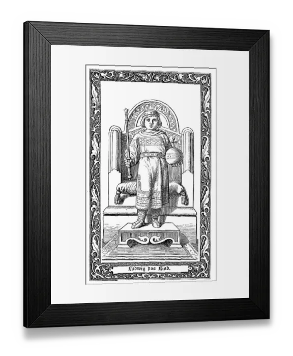 Framed Print : Louis IV the Child, 893-911, digitally restored reproduction of a 19th century original Framed Print : Louis IV the Child, 893-911, digitally restored reproduction of a 19th century original