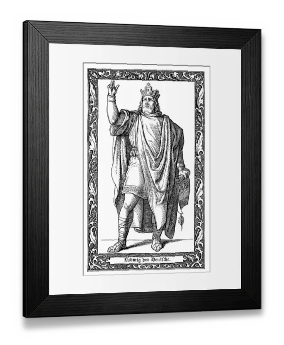 Framed Print : Ludwig II the German, 806-876, from the noble family of the Carolingians