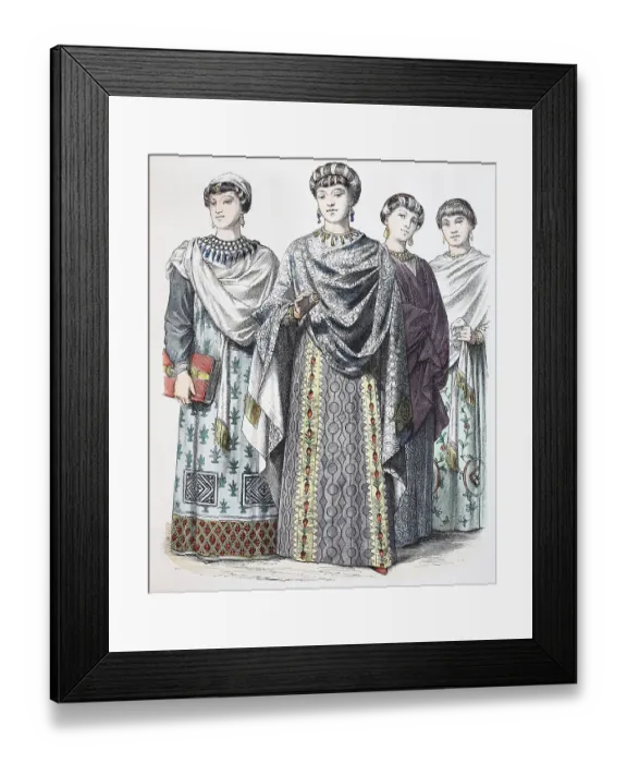 Framed Print : Folk traditional costume, clothing
