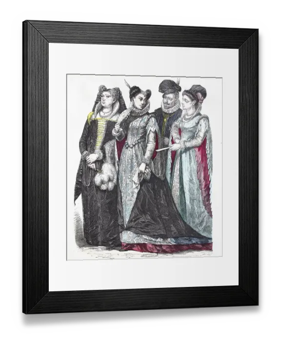 Framed Print : Folk traditional costume, clothing