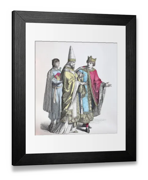 Framed Print : Folk traditional costume, clothing
