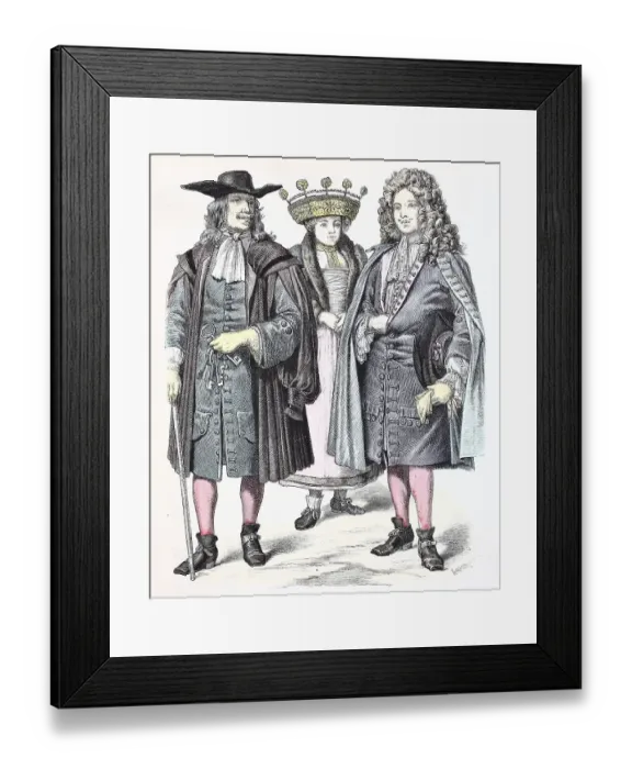 Framed Print : Folk traditional costume, clothing