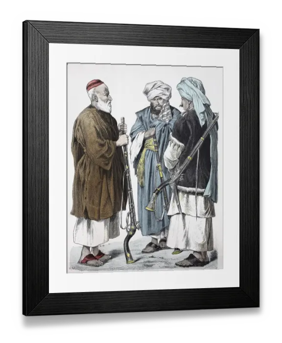 Framed Print : Folk traditional costume, clothing