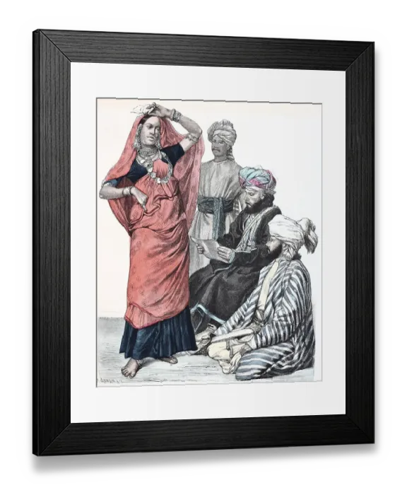 Framed Print : Folk traditional costume, clothing