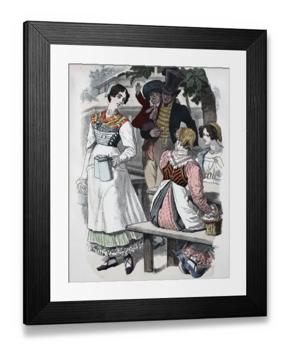 Framed Print : Folk traditional costume, clothing