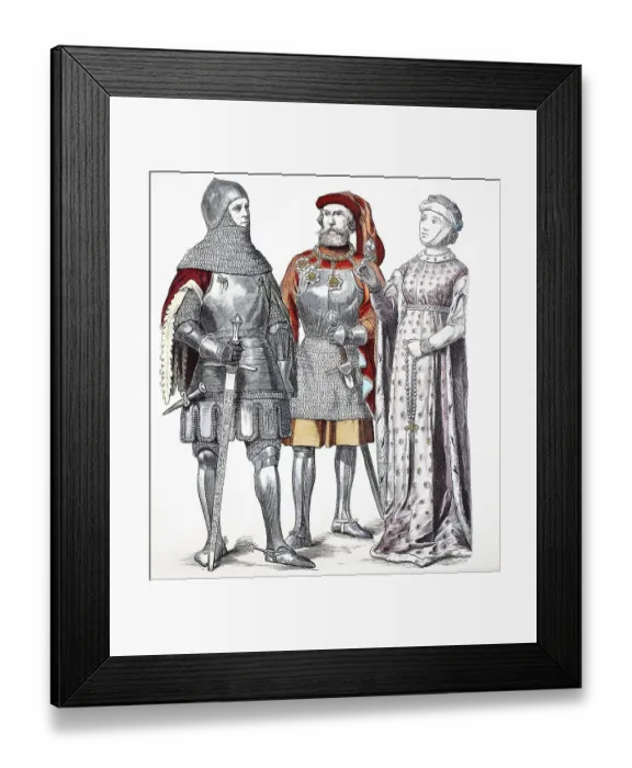 Framed Print : Folk traditional costume, clothing