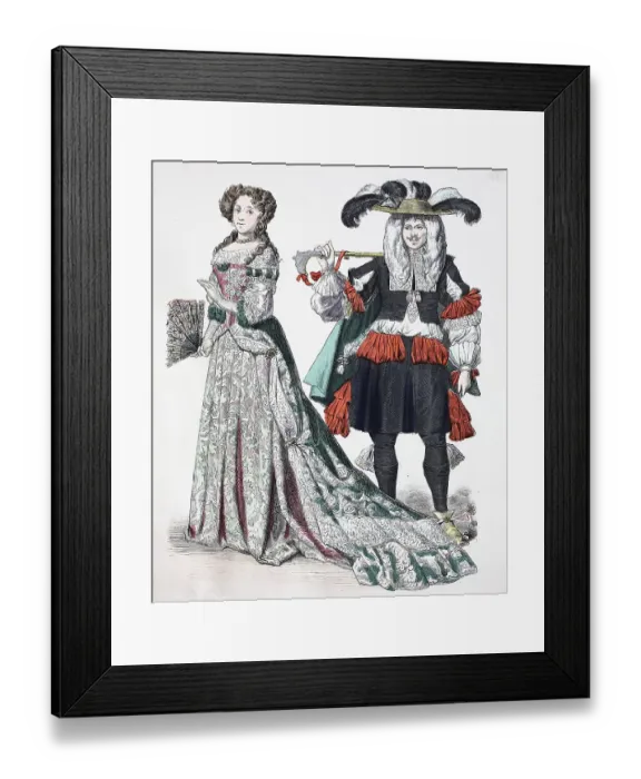 Framed Print : Folk traditional costume, clothing