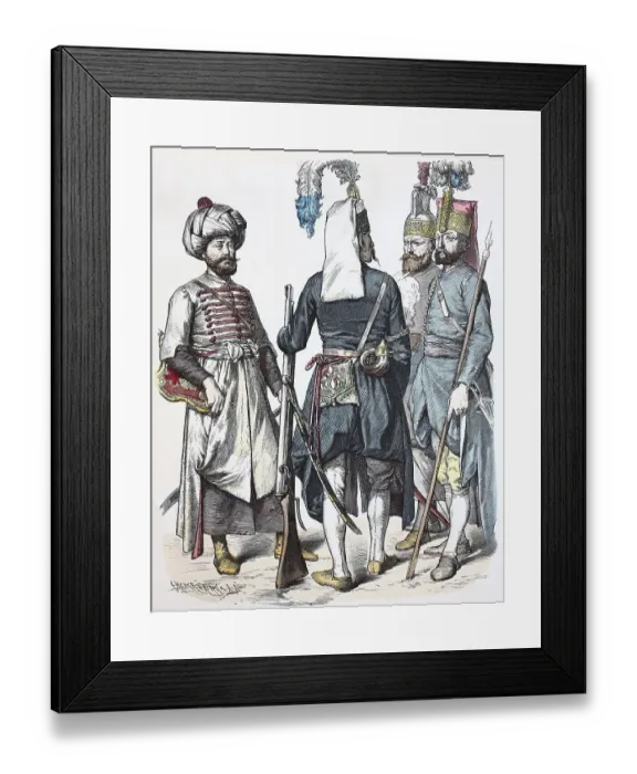 Framed Print : Folk traditional costume, clothing