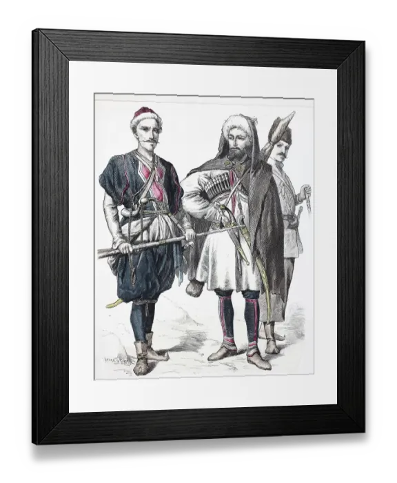 Framed Print : Folk traditional costume, clothing