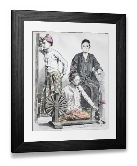 Framed Print : Folk traditional costume, clothing