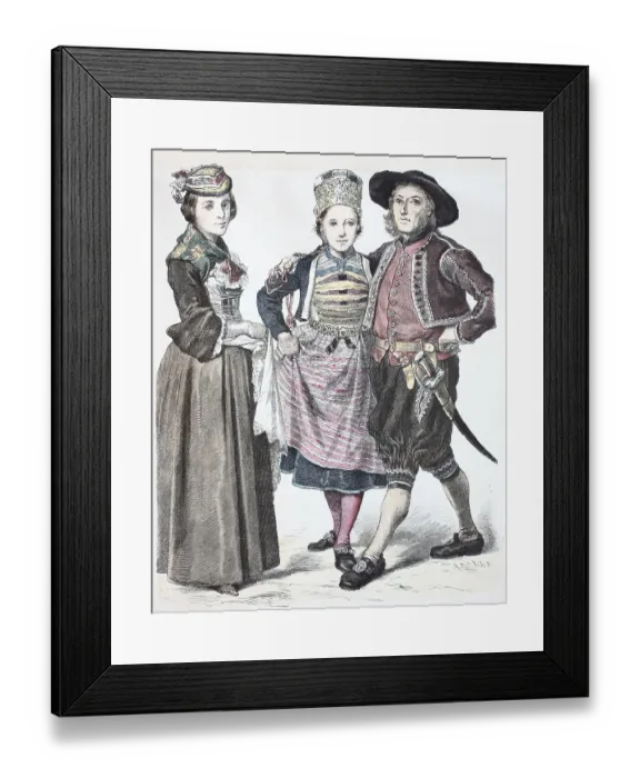 Framed Print : Folk traditional costume, clothing Framed Print : Folk traditional costume, clothing