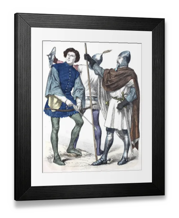 Framed Print : Folk traditional costume, clothing