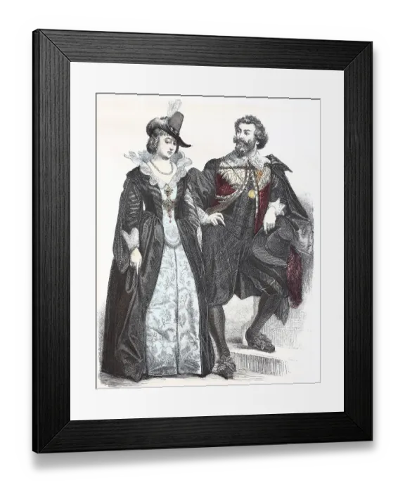 Framed Print : Folk traditional costume, clothing