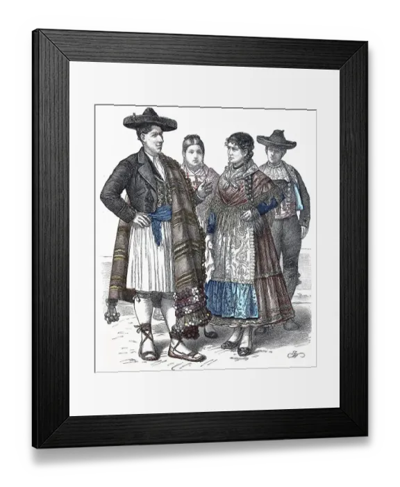 Framed Print : Folk traditional costume, Clothing